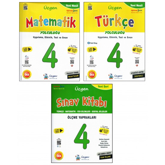 Üçgen 4. Sınıf Yeni Nesil Matematik+Türkçe Yolculuğu + Sınav Kitabı 3 Kitap