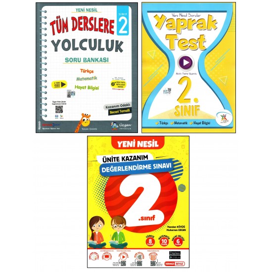 Üçgen+5 Renk+Kırmızı Beyaz 2. Sınıf Soru Bankası+Yaprak Test+Değerlendirme Sınavı 3 Kitap