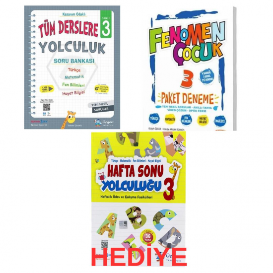 Üçgen 3. Sınıf Tüm Dersler+Fenomen Deneme+ Hediye Üçgen Haftasonu Yolculuğu (3 Kitap)