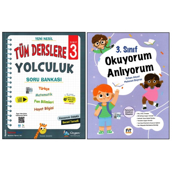 Üçgen+Fit 3. Sınıf Tüm Derslere Yolculuk Soru Bankası+Okuyorum Anlıyorum Okuma Anlama Kitabı 2 Kitap